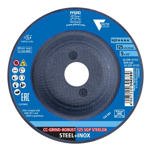 Pferd Disque abrasif SGP CC-GRIND-ROBUST STEELOX 125 mm VICTOGRAIN