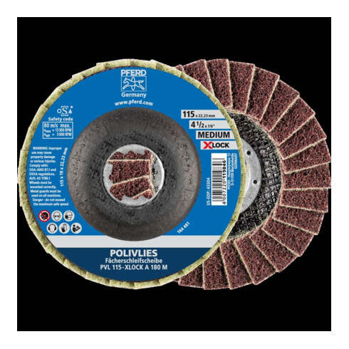 Pferd Disque de polissage Polivliesscheibe X-LOCK PVL A 115 mm 180 moyen