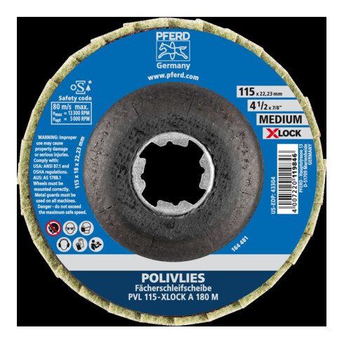 Pferd Disque de polissage Polivliesscheibe X-LOCK PVL A 115 mm 180 moyen