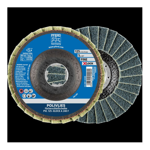 Pferd Disque de polissage Polivliesscheibe X-LOCK PVL A 125 mm 240 fin