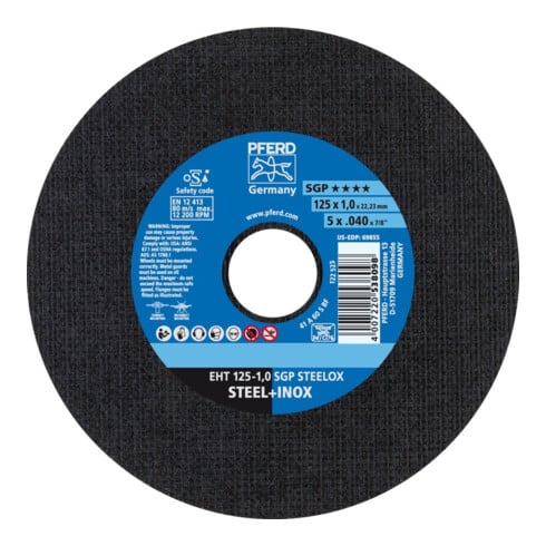 Pferd Disque de séparation droit A60SSG-INOX 125x1mm