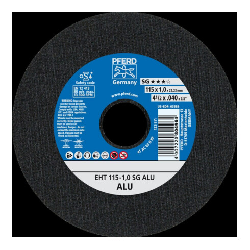 Pferd Disque de séparation droit pour aluminium A30NSG 115x1mm