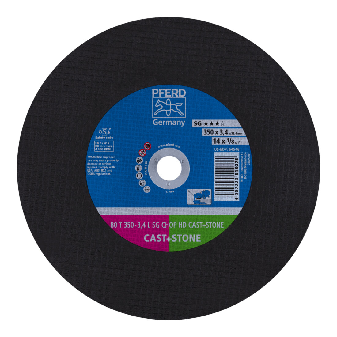 Disque à tronçonner PFERD CHOPSAW HD 80 T L SG CHOP CHOP HD CAST+STONE