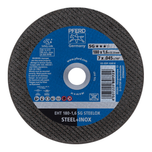 PFERD Disque de tronçonnage SG EXTRA MINCE 178 mm