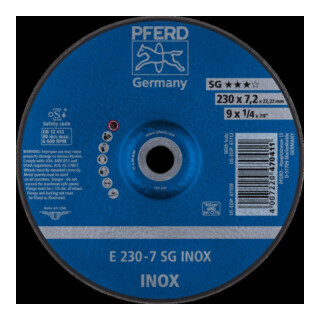 PFERD Disque d’ébarbage SG-INOX 230X7 mm