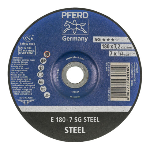 PFERD Disque d’ébarbage SG-STEEL 178X7 mm