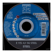 PFERD Disque d’ébarbage SG-STEEL,? disque x largeur de disque: 115X4 mm