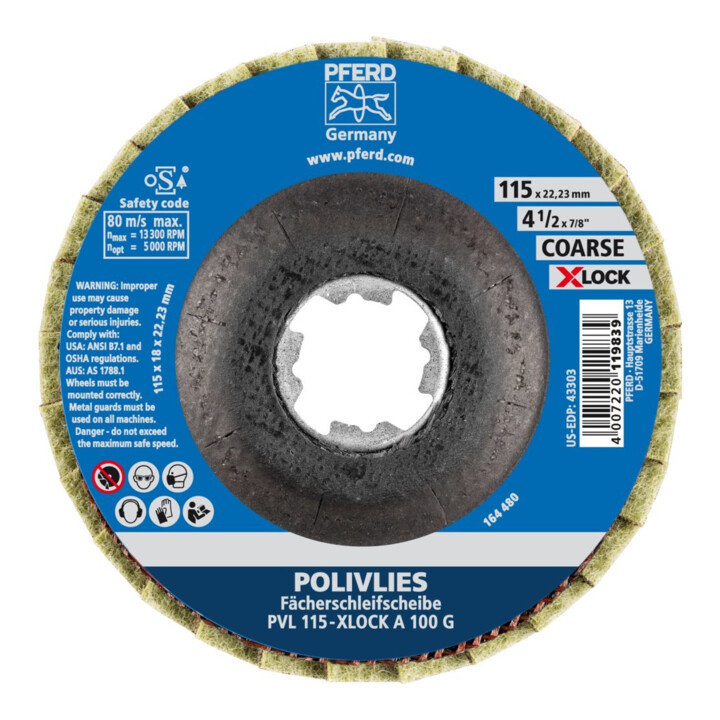 Pferd Disque polissage laine X-LOCK PVL A 115 mm 100 gros
