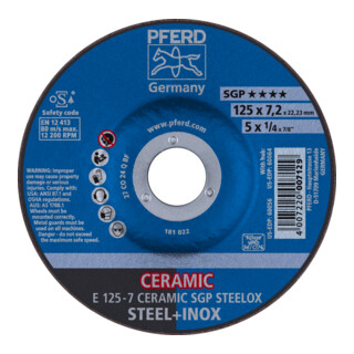 PFERD Disques à ébarber E 230-7 CERAMIC SGP STEELOX