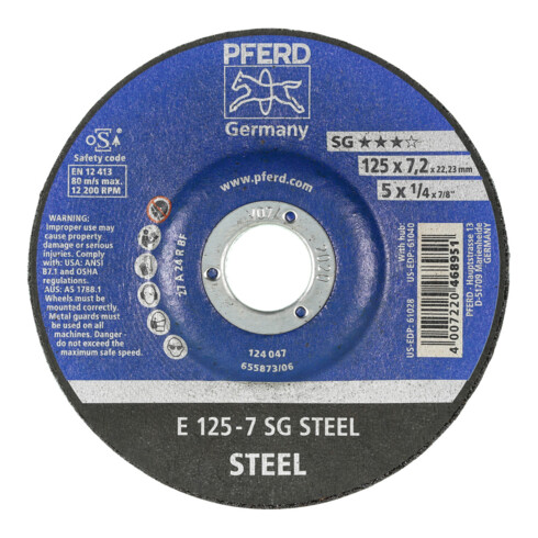 PFERD Disques à ébarber E 125-7 SG STEEL