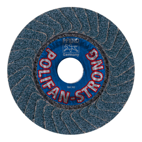 PFERD Disques à surfacer à lamelles POLIFAN PFC 115 Z 36 SGP STRONG STEEL
