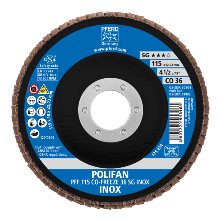 PFERD TOOLS Disque à lamelles POLIFAN PFF CO-FREEZE SG INOX