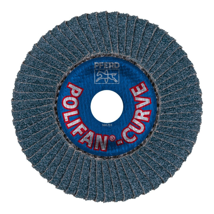 PFERD Disques à surfacer à lamelles POLIFAN PFR 125-M Z 40 SGP CURVE STEELOX