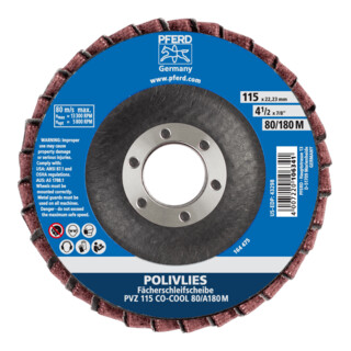 Disque à lamelles PFERD POLIVLIES PVZ céramique CO-COOL60 G pour le ponçage de finition