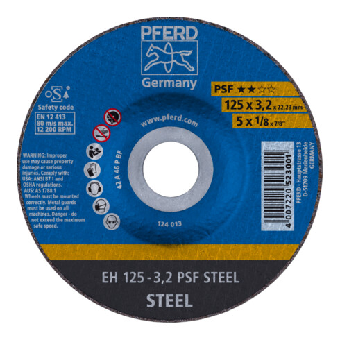 PFERD Disques à tronçonner EH 125-3,2 PSF STEEL