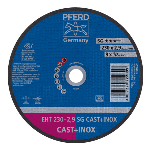 PFERD Disques à tronçonner EHT 230-2,9 SG CAST+INOX