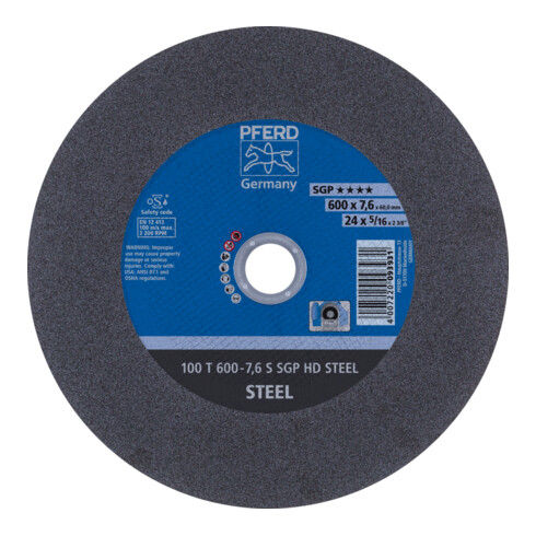 PFERD Disques à tronçonner HEAVY DUTY 100 T 600-7,6 S SGP HD STEEL/60,0