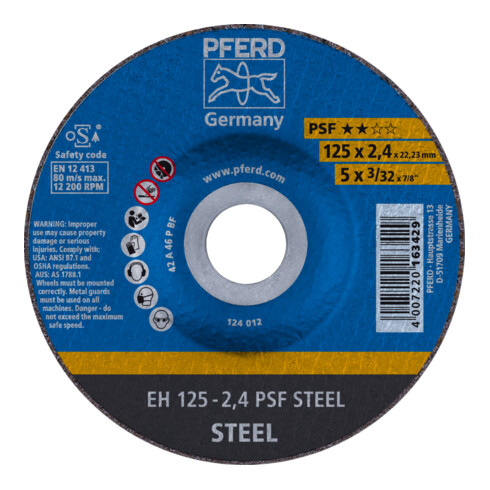 PFERD doorslijpschijf EH 125-2.4 PSF STEEL
