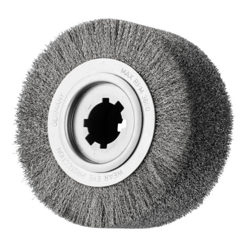 PFERD Entgratbürste ungezopft RBU Ø 250x100x50,8 mm Bohrung Edelstahl-Draht-Ø 0,35 mm stationär