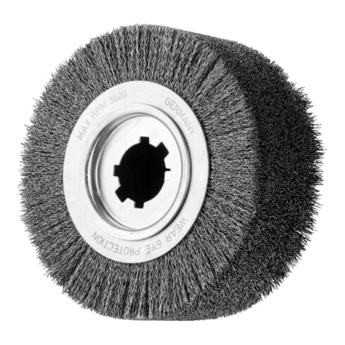 PFERD Entgratbürste ungezopft RBU Ø 250x100x50,8 mm Bohrung Stahl-Draht-Ø 0,50mm stationär