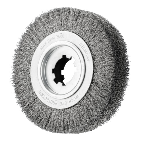 PFERD Entgratbürste ungezopft RBU Ø 250x60x50,8 mm Bohrung Edelstahl-Draht-Ø 0,35 mm stationär
