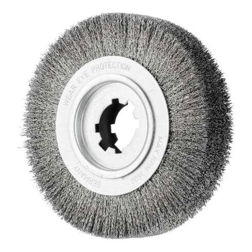 PFERD Entgratbürste ungezopft RBU Ø 250x60x50,8 mm Bohrung Edelstahl-Draht-Ø 0,50mm stationär