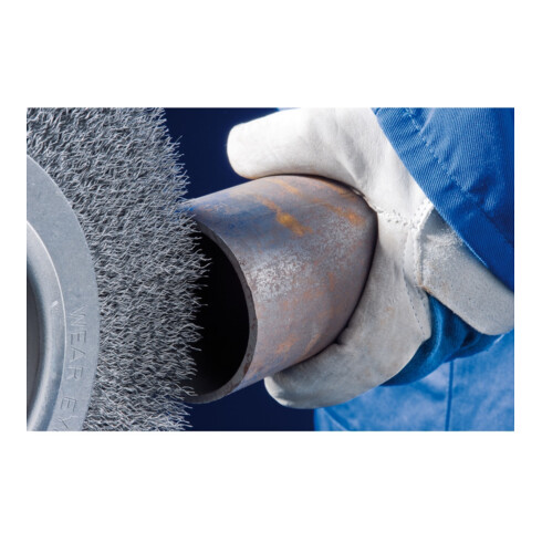 PFERD Entgratbürste ungezopft RBU Ø 250x60x50,8 mm Bohrung Stahl-Litzen-Draht-Ø 0,35 mm stationär