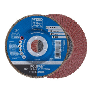 Pferd Fächerschleifscheibe A 40SG gewölbt 115mm K40