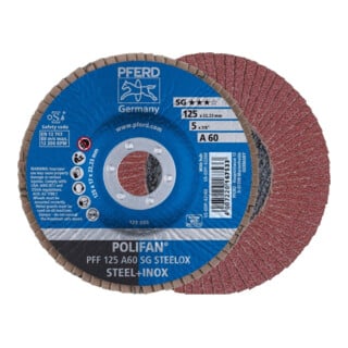 Pferd Fächerschleifscheibe A 60SG gerade 125mm K60