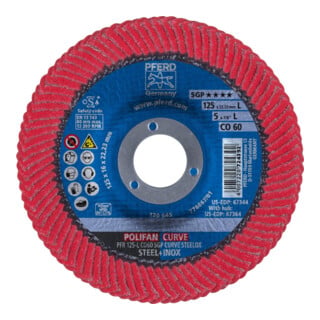 Pferd Fächerschleifscheibe CO-SGP-CURVE L 125mm K60