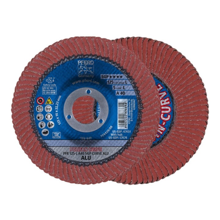 Pferd Fächerschleifscheibe CO-SGP-CURVE L 125mm K60