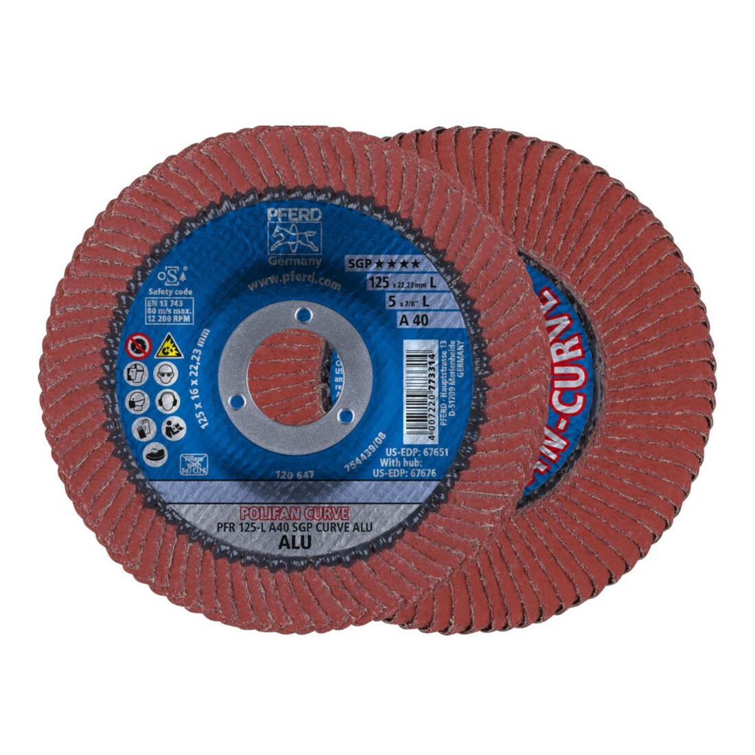 Pferd Fächerschleifscheibe CO-SGP-CURVE L 125mm K60