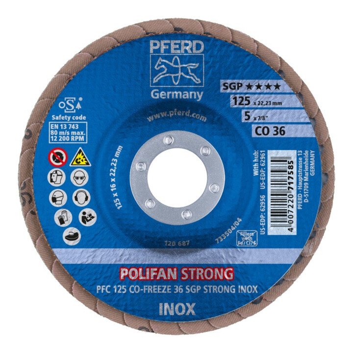 Pferd Fächerschleifscheibe CO36FREEZE SGP STRONG 125mm K36