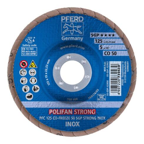 Pferd Fächerschleifscheibe CO50FREEZE SGP STRONG 125mm K50