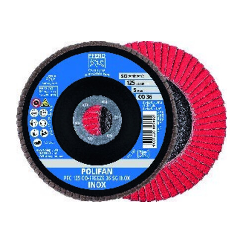 Pferd Fächerschleifscheibe COFREEZE gewölbt 125mm K50