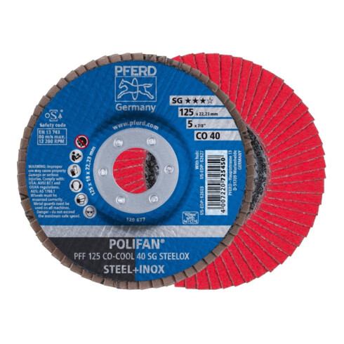 Pferd Fächerschleifscheibe SGP-COOL gerade 125mm CO40
