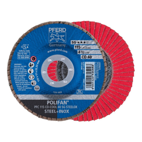 Pferd Fächerschleifscheibe SGP-COOL gewölbt 115mm CO40