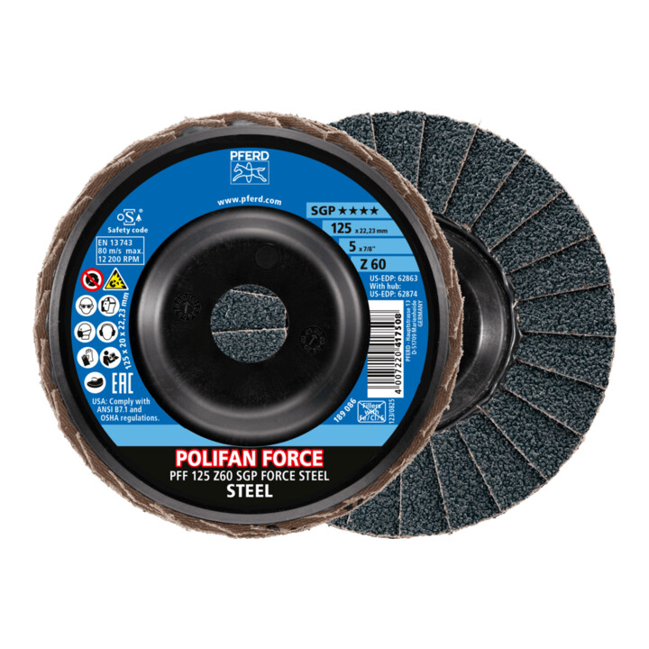 Pferd Fächerschleifscheibe SGP FORCE STEEL 125mm Z60