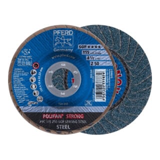 Pferd Fächerschleifscheibe STRONG gewölbt 115mm K50