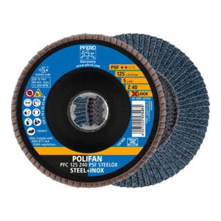 Pferd Fächerschleifscheibe X-LOCK STEELOX K40PSF 125mm