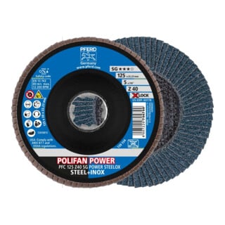 Pferd Fächerschleifscheibe X-LOCK STEELOX K40SGP 125mm