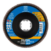 Pferd Fächerschleifscheibe X-LOCK STEELOX K80PSF 115mm-2
