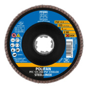 Pferd Fächerschleifscheibe X-LOCK STEELOX K80PSF 125mm-5
