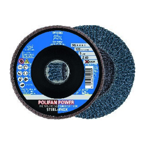 Pferd Fächerschleifscheibe X-LOCK STEELOX K80SGP 125mm