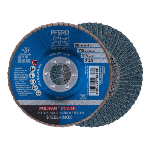 Pferd Fächerschleifscheibe Z 40SG gerade 115mm K40