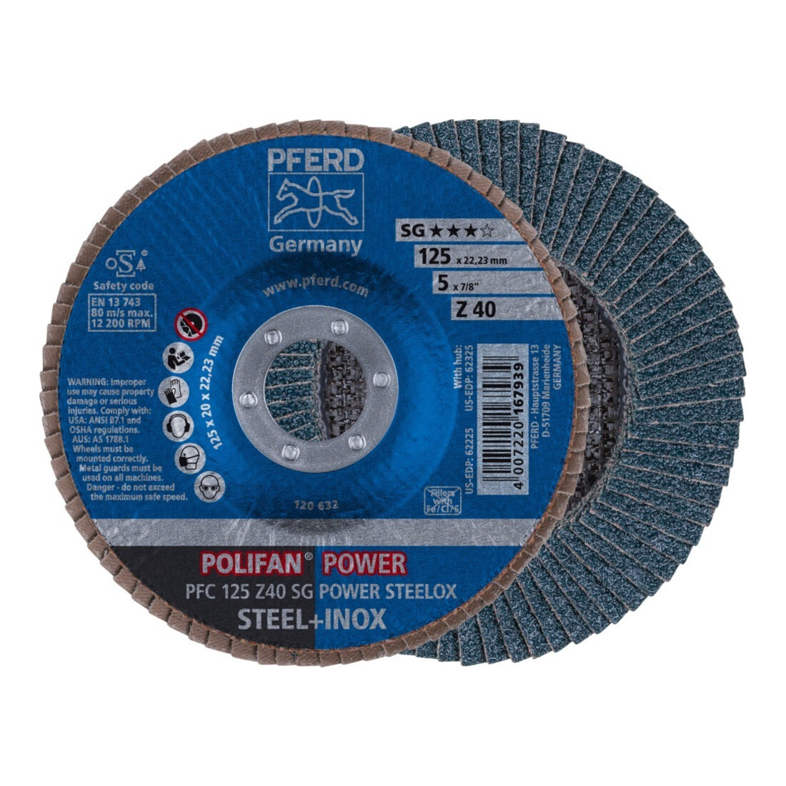 Pferd Fächerschleifscheibe Z 40SGP POWER 125mm K40