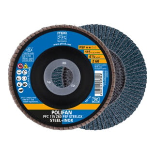 Pferd Fächerschleifscheibe Z 60PSF gerade 115mm K60