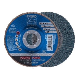 Pferd Fächerschleifscheibe Z 60SG gerade 115mm K60