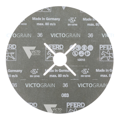 PFERD Fiberscheibe Ø 180mm VICTOGRAIN-COOL36 für Edelstahl und Stahl