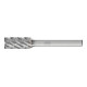 PFERD Fraise à tige carbure haute performance STEEL cylindre ZYAS denture frontale Ø 10x20mm tige Ø 6mm acier-1